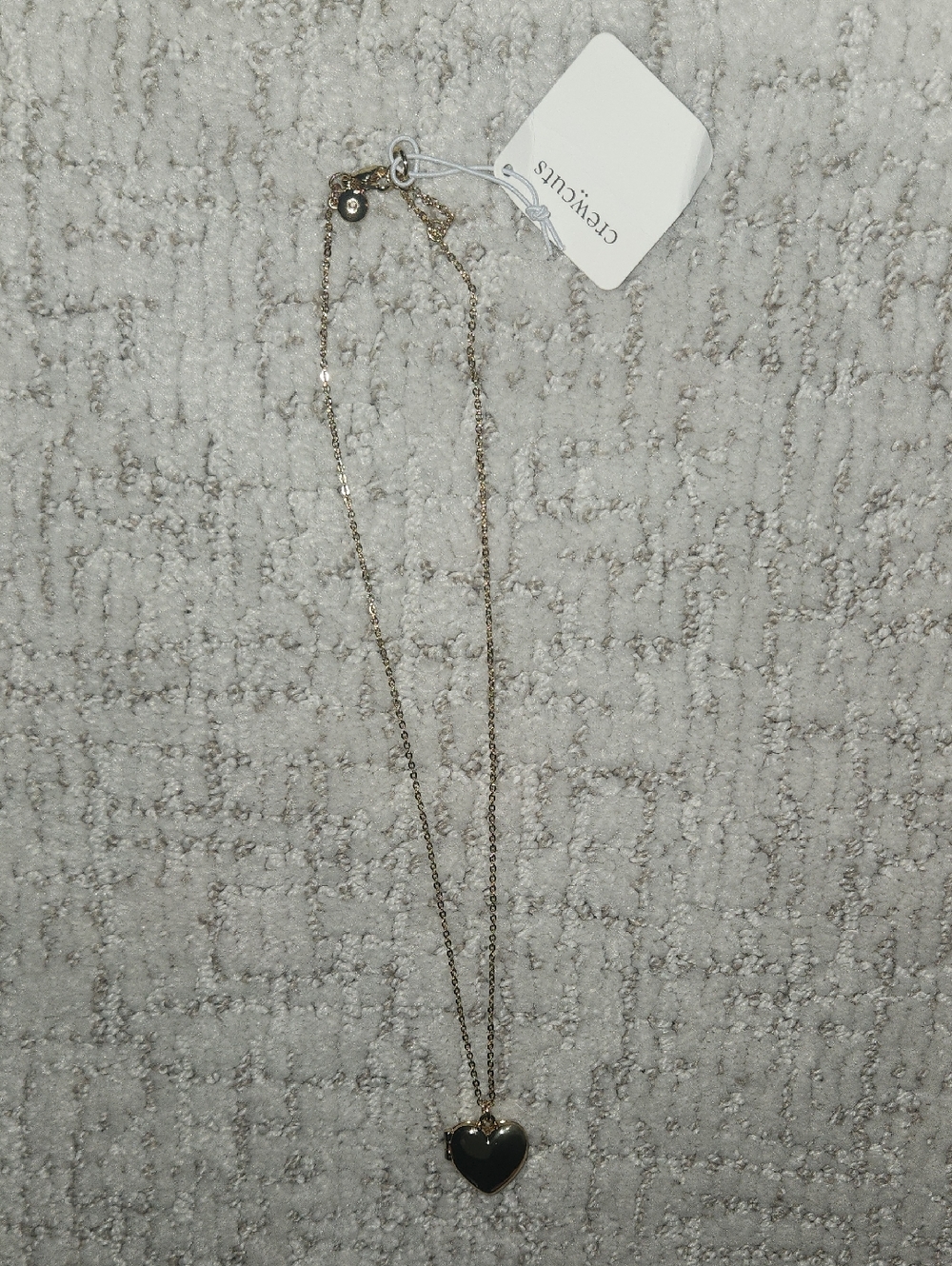 Crewcuts Gold Chain Necklace with Black Heart Pendant